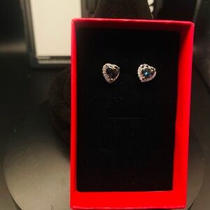 Heart-Shaped Crystal Stud Earrings - Women Jewelry